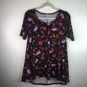LuLaRoe Perfect T Flowers and Butterflies XS NWT